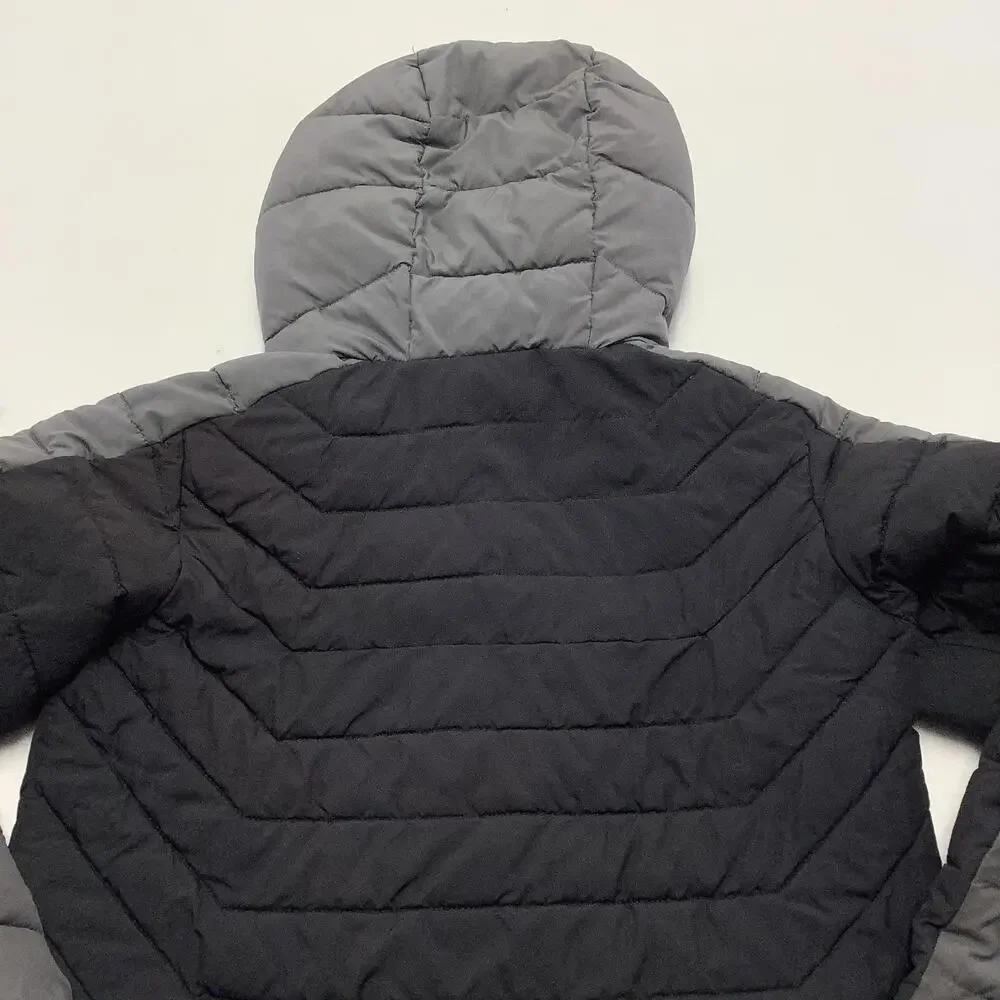 Columbia Jacket Youth Medium 10/12 Black Hooded Omni-Heat Puffer Zip Insulated